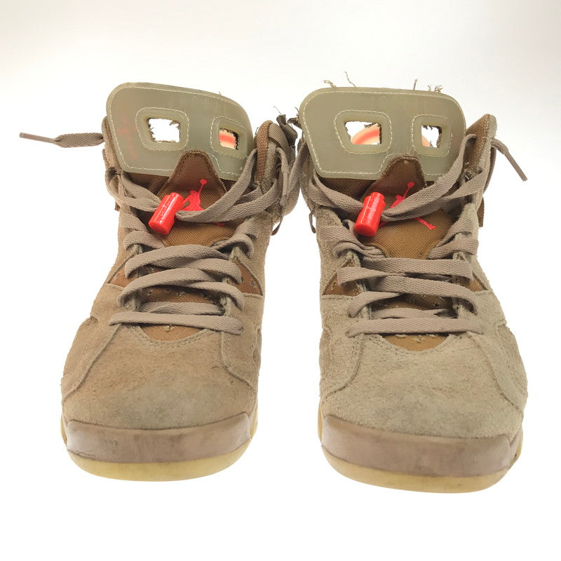 【現状渡し品】【メンズ】 NIKE ナイキ × TRAVIS SCOTT トラヴィススコット コラボ AIR JORDAN 6 RETRO DH0690-200 エアジョーダン 6 レトロ スぺシャル スニーカー 靴 160-260323-yy-06-tag サイズ：26cm/US8 カラー：BRITISH KHAKI/BRIGHT CRIMSON 万代Net店