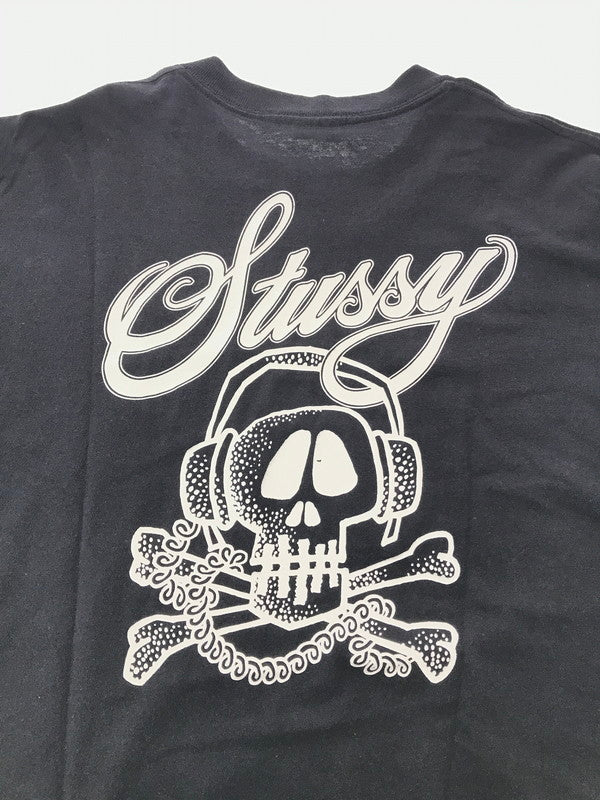 【現状渡し品】【メンズ】 OLD STUSSY オールド ステューシー HEADPHONE SKULL S/S T-SHIRT ヘッドホン スカル Tシャツ 半袖Ｔシャツ 紺タグ 142-260520-na-14-tagh サイズ：XL カラー：ネイビー系(色褪せにより) 万代Net店