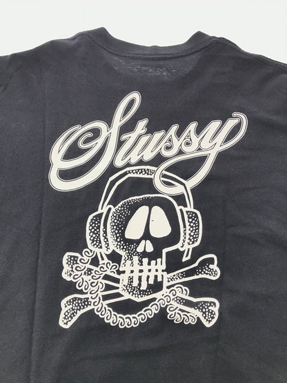 【現状渡し品】【メンズ】 OLD STUSSY オールド ステューシー HEADPHONE SKULL S/S T-SHIRT ヘッドホン スカル Tシャツ 半袖Ｔシャツ 紺タグ 142-260520-na-14-tagh サイズ：XL カラー：ネイビー系(色褪せにより) 万代Net店