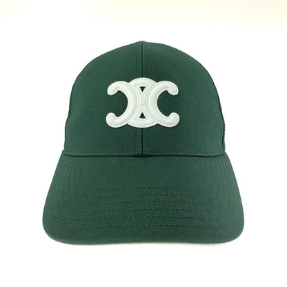 【中古品】【メンズ】 CELINE セリーヌ TRIOMPHE LOGO MESH CAP 2AUN8969P トリオンフロゴ メッシュキャップ 帽子 183-260401-na-14-tag サイズ：S カラー：グリーン 万代Net店