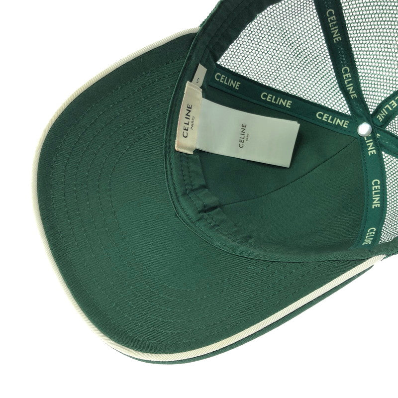 【中古品】【メンズ】 CELINE セリーヌ TRIOMPHE LOGO MESH CAP 2AUN8969P トリオンフロゴ メッシュキャップ 帽子 183-260401-na-14-tag サイズ：S カラー：グリーン 万代Net店