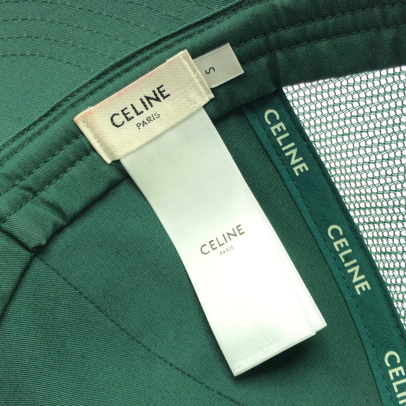 【中古品】【メンズ】 CELINE セリーヌ TRIOMPHE LOGO MESH CAP 2AUN8969P トリオンフロゴ メッシュキャップ 帽子 183-260401-na-14-tag サイズ：S カラー：グリーン 万代Net店