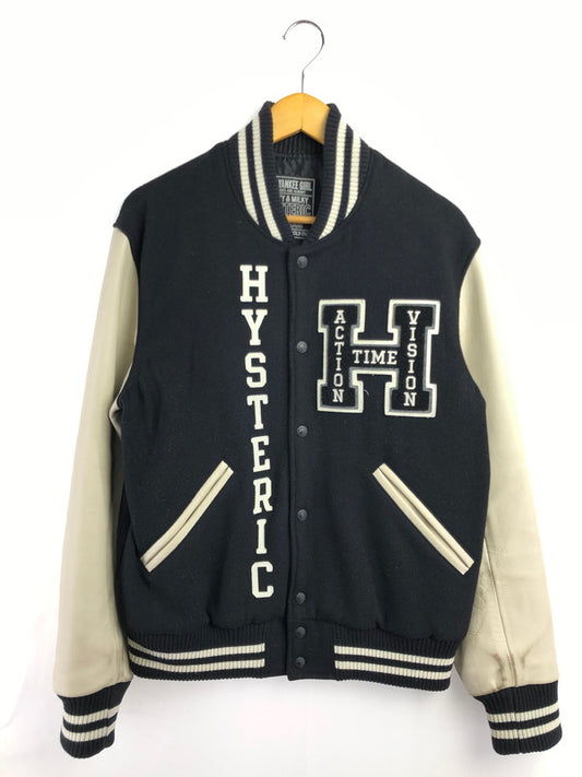 【現状渡し品】【メンズ】 HYSTERIC GLAMOUR ヒステリックグラマー SEE NO EVIL STUDIUM JACKET 02223AB09 シー ノー イービル スタジアム ジャケット 02223AB09 140-260325-rt-05-tag サイズ：L カラー：ブラック/ホワイト 万代Net店