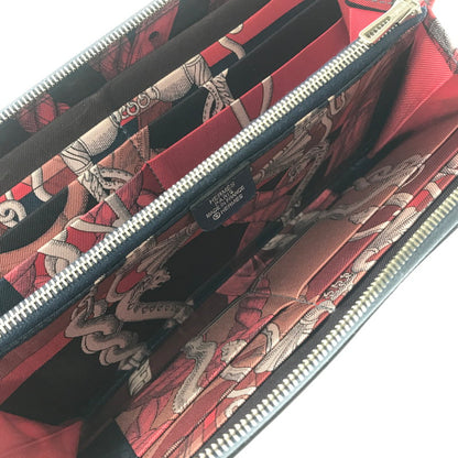 【現状渡し品】【メンズ】 HERMES エルメス AZAP LONG SILK’IN アザップロング シルクイン ラウンドファスナー 財布 181-260430-yy-17-tag カラー：ネイビー 万代Net店