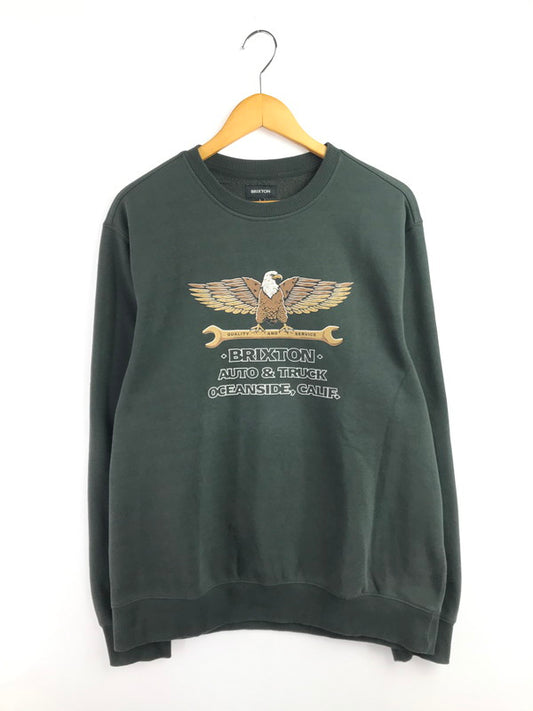【中古品】【メンズ】 BRIXTON ブリクストン EAGLE SWEATSHIRT 22638 イーグルスウェットシャツ 142-260313-rt-05-tag サイズ：L カラー：グリーン系 万代Net店
