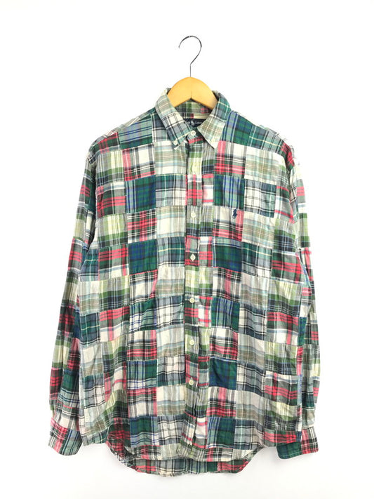【中古品】【メンズ】 RALPH LAUREN ラルフローレン 90's L/S BD PATCHWORK SHIRT BLAIRE 90年代 ロングスリーブ ボタンダウン パッチワーク シャツ 146-260313-rt-04-tag サイズ：S カラー：マルチカラー 万代Net店