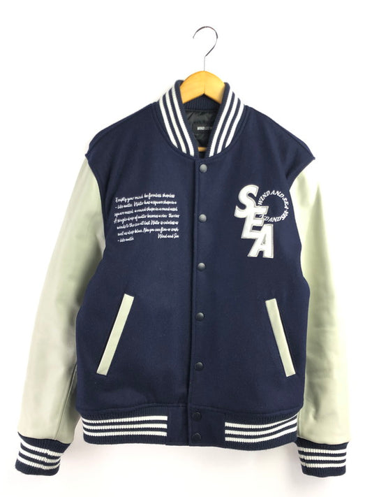 【中古品】【メンズ】 WIND AND SEA ウィン ダンシー VARSITY JACKET WDS-13TH-08 バーシティー ジャケット アウター 142-260319-rt-06-tag サイズ：M カラー：ネイビー 万代Net店