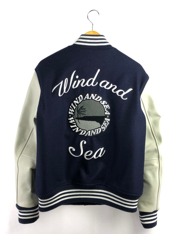 【中古品】【メンズ】 WIND AND SEA ウィン ダンシー VARSITY JACKET WDS-13TH-08 バーシティー ジャケット アウター 142-260319-rt-06-tag サイズ：M カラー：ネイビー 万代Net店