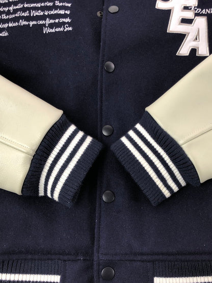 【中古品】【メンズ】 WIND AND SEA ウィン ダンシー VARSITY JACKET WDS-13TH-08 バーシティー ジャケット アウター 142-260319-rt-06-tag サイズ：M カラー：ネイビー 万代Net店