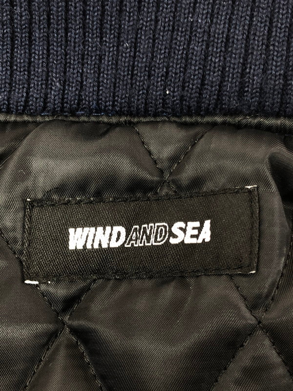 【中古品】【メンズ】 WIND AND SEA ウィン ダンシー VARSITY JACKET WDS-13TH-08 バーシティー ジャケット アウター 142-260319-rt-06-tag サイズ：M カラー：ネイビー 万代Net店