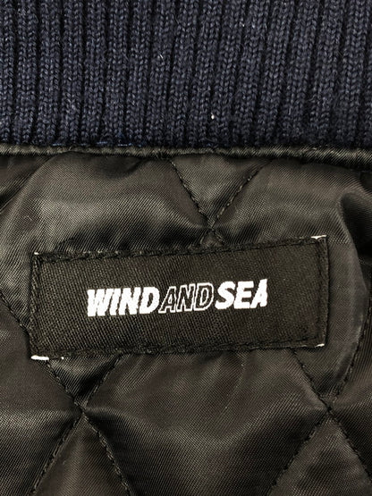 【中古品】【メンズ】 WIND AND SEA ウィン ダンシー VARSITY JACKET WDS-13TH-08 バーシティー ジャケット アウター 142-260319-rt-06-tag サイズ：M カラー：ネイビー 万代Net店