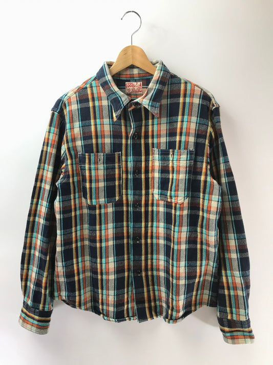 【中古品】【メンズ】 KOJIMA JEANS 児島ジーンズ HEAVY FLANNEL SHIRT ヘビー フランネル シャツ トップス 145-260408-rt-15-tag サイズ：L カラー：ネイビー 万代Net店