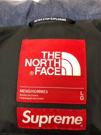 【中古品】【メンズ】 Supreme シュプリーム × THE NORTH FACE ザ・ノースフェイス 21AW BLEACHED DENIM PRINT NUPTSE JACKET ND52100I 149-260321-rt-05-tag サイズ：L カラー：ブルー系 万代Net店