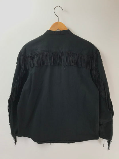 【中古品】 WOLFMAN ウルフマン 80～90’s HALF BUTTON FRINGE SHIRT GM251-50005B ハーフボタン フリンジ シャツ トップス 145-260402-rt-02-tag サイズ：表記なし 下記参照 カラー：ブラック 万代Net店