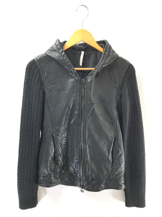 【中古品】【メンズ】 THEE OLD CIRCUS サーカス ARM RIB KNIT HOODED RIDERS JACKET CL-005 アーム リブニット フーデッド ライダース ジャケット 147-260416-rt-07-tag サイズ：1 カラー：ブラック 万代Net店