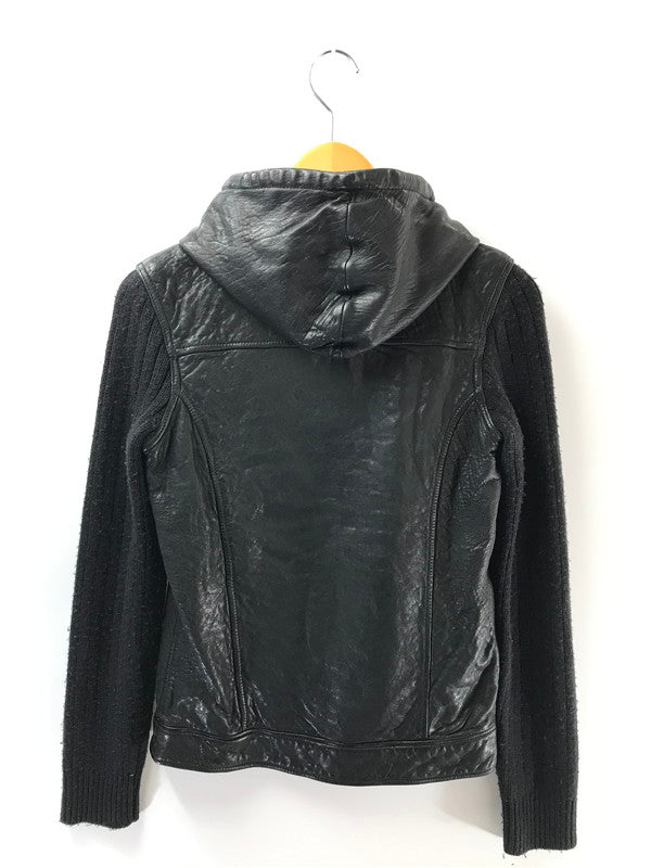 【中古品】【メンズ】 THEE OLD CIRCUS サーカス ARM RIB KNIT HOODED RIDERS JACKET CL-005 アーム リブニット フーデッド ライダース ジャケット 147-260416-rt-07-tag サイズ：1 カラー：ブラック 万代Net店