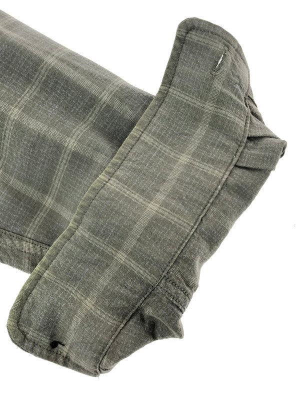 【現状渡し品】【メンズ】 WACKO MARIA ワコマリア L/S CHECK OPEN COLLAR SHIRT ロングスリーブ チェック オープンカラー シャツ 142-260325-rt-13-tag サイズ：S カラー：ブラック 万代Net店
