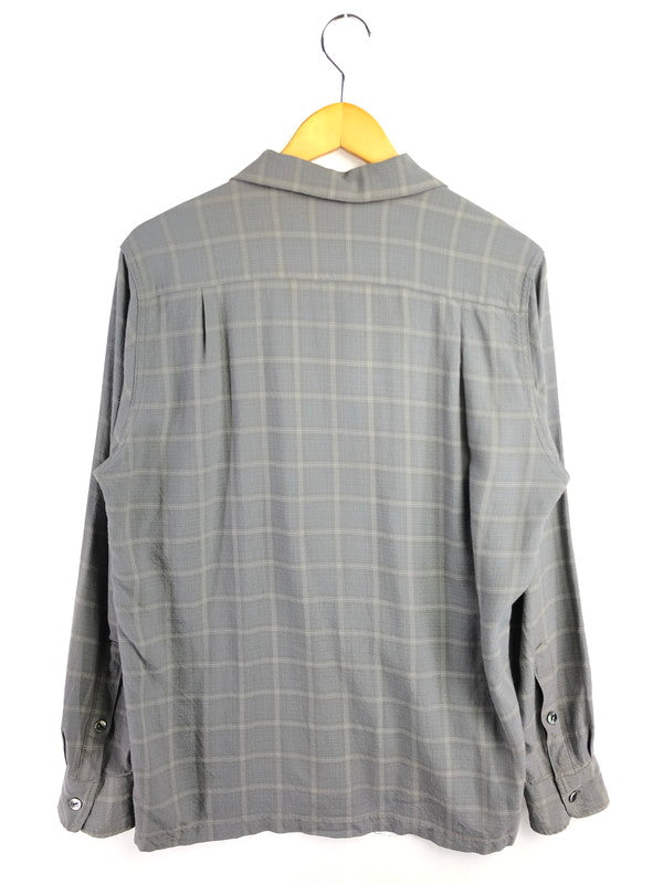 【現状渡し品】【メンズ】 WACKO MARIA ワコマリア L/S CHECK OPEN COLLAR SHIRT ロングスリーブ チェック オープンカラー シャツ 142-260325-rt-13-tag サイズ：S カラー：ブラック 万代Net店
