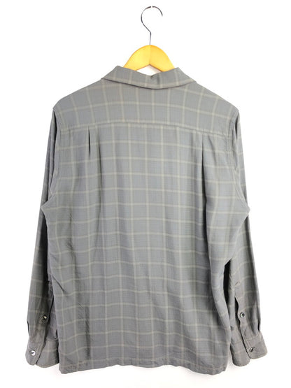 【現状渡し品】【メンズ】 WACKO MARIA ワコマリア L/S CHECK OPEN COLLAR SHIRT ロングスリーブ チェック オープンカラー シャツ 142-260325-rt-13-tag サイズ：S カラー：ブラック 万代Net店