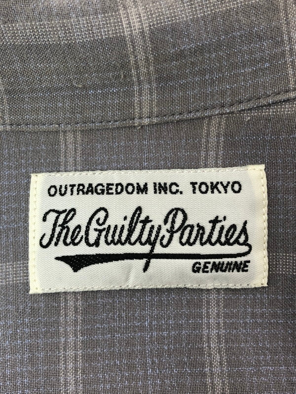 【現状渡し品】【メンズ】 WACKO MARIA ワコマリア L/S CHECK OPEN COLLAR SHIRT ロングスリーブ チェック オープンカラー シャツ 142-260325-rt-13-tag サイズ：S カラー：ブラック 万代Net店