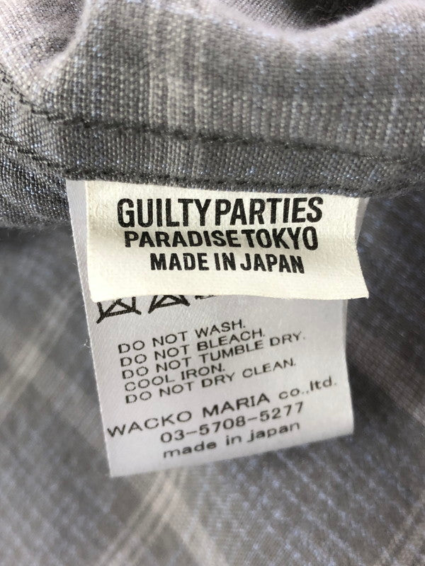 【現状渡し品】【メンズ】 WACKO MARIA ワコマリア L/S CHECK OPEN COLLAR SHIRT ロングスリーブ チェック オープンカラー シャツ 142-260325-rt-13-tag サイズ：S カラー：ブラック 万代Net店