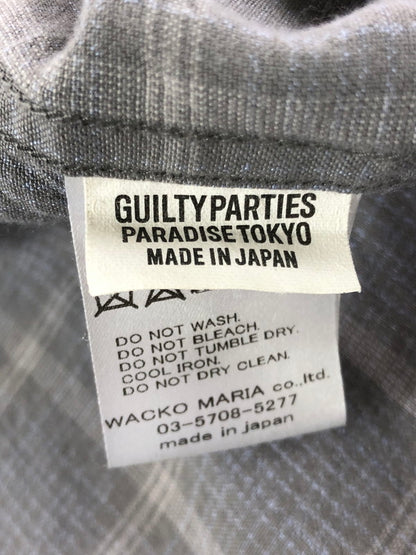 【現状渡し品】【メンズ】 WACKO MARIA ワコマリア L/S CHECK OPEN COLLAR SHIRT ロングスリーブ チェック オープンカラー シャツ 142-260325-rt-13-tag サイズ：S カラー：ブラック 万代Net店