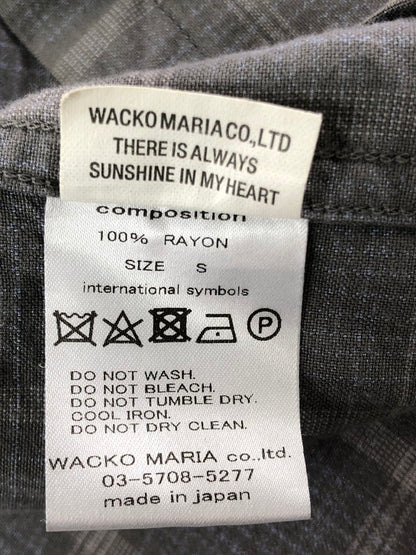 【現状渡し品】【メンズ】 WACKO MARIA ワコマリア L/S CHECK OPEN COLLAR SHIRT ロングスリーブ チェック オープンカラー シャツ 142-260325-rt-13-tag サイズ：S カラー：ブラック 万代Net店