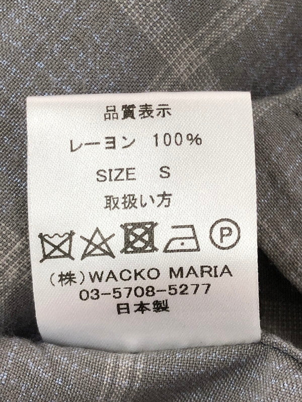 【現状渡し品】【メンズ】 WACKO MARIA ワコマリア L/S CHECK OPEN COLLAR SHIRT ロングスリーブ チェック オープンカラー シャツ 142-260325-rt-13-tag サイズ：S カラー：ブラック 万代Net店