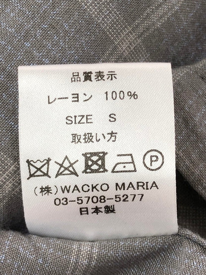 【現状渡し品】【メンズ】 WACKO MARIA ワコマリア L/S CHECK OPEN COLLAR SHIRT ロングスリーブ チェック オープンカラー シャツ 142-260325-rt-13-tag サイズ：S カラー：ブラック 万代Net店