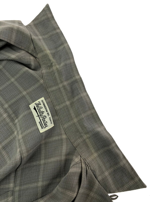 【現状渡し品】【メンズ】 WACKO MARIA ワコマリア L/S CHECK OPEN COLLAR SHIRT ロングスリーブ チェック オープンカラー シャツ 142-260325-rt-13-tag サイズ：S カラー：ブラック 万代Net店