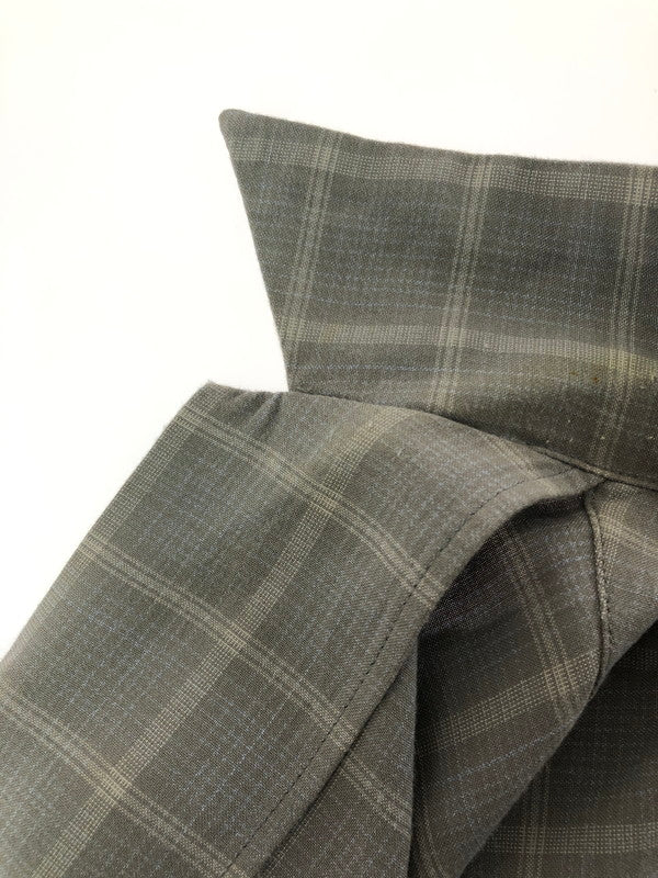 【現状渡し品】【メンズ】 WACKO MARIA ワコマリア L/S CHECK OPEN COLLAR SHIRT ロングスリーブ チェック オープンカラー シャツ 142-260325-rt-13-tag サイズ：S カラー：ブラック 万代Net店