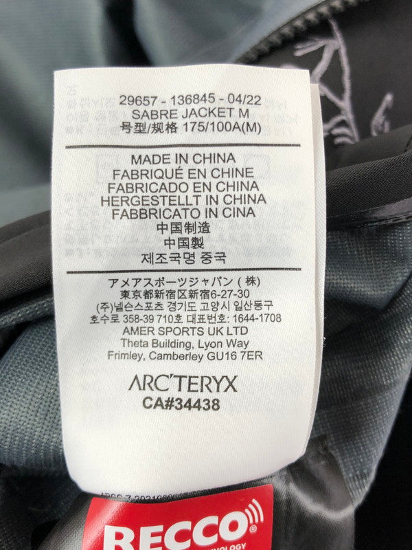 【中古品】【メンズ】 ARC'TERYX アークテリクス SABRE JACKET 29657 セイバー ジャケット 144-260325-rt-04-tag サイズ：M カラー：ブラック 万代Net店