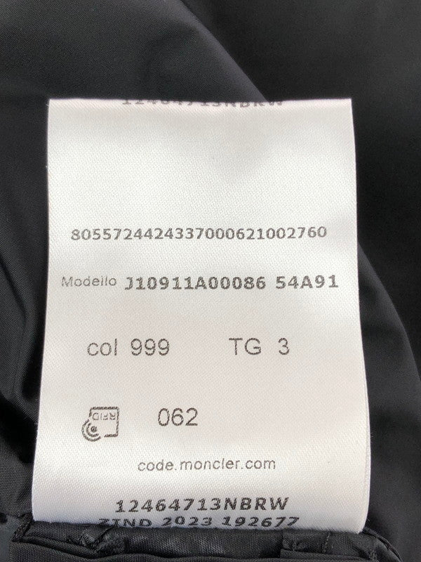 【中古品】【メンズ】 MONCLER モンクレール TRAVERSIER GIUBBOTTO J10911A00086 トラバーシエ ジャケット アウター 141-260325-rt-03-tag サイズ：3 カラー：ブラック 万代Net店