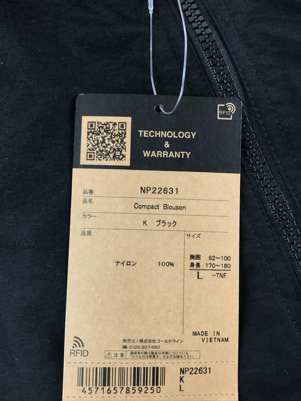 【中古美品】【メンズ】 THE NORTH FACE ザ・ノースフェイス COMPACT BLOUSON NP22631 コンパクト ブルゾン ナイロンジャケット ライトアウター 144-260324-na-06-tag サイズ：L カラー：ブラック 万代Net店