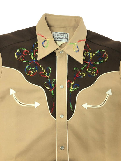 【中古品】【メンズ】 H BAR C エイチ バー シー 50～60's RAINBOW-STITCH WESTERN SHIRT 50～60年代 レインボーステッチ ウエスタンシャツ トップス 146-260809-rt-01-tagh サイズ：不明 下記参照 カラー：ブラウン 万代Net店