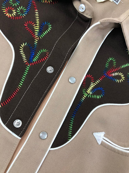 【中古品】【メンズ】 H BAR C エイチ バー シー 50～60's RAINBOW-STITCH WESTERN SHIRT 50～60年代 レインボーステッチ ウエスタンシャツ トップス 146-260809-rt-01-tagh サイズ：不明 下記参照 カラー：ブラウン 万代Net店