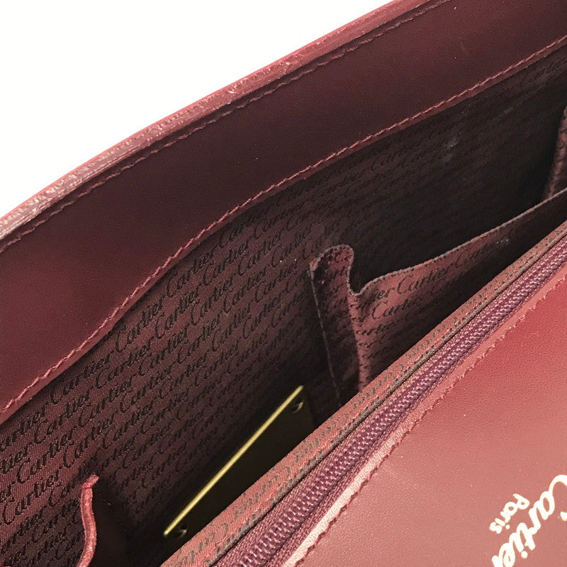 【現状渡し品】【メンズ】 CARTIER カルティエ マストライン ブリーフケース ビジネスバッグ カバン 180-260503-na-01-tagh カラー：ボルドー 万代Net店