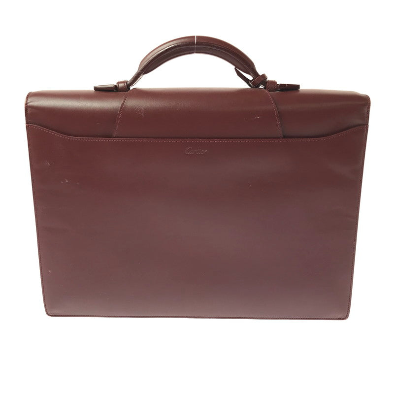 【現状渡し品】【メンズ】 CARTIER カルティエ マストライン ブリーフケース ビジネスバッグ カバン 180-260503-na-01-tagh カラー：ボルドー 万代Net店