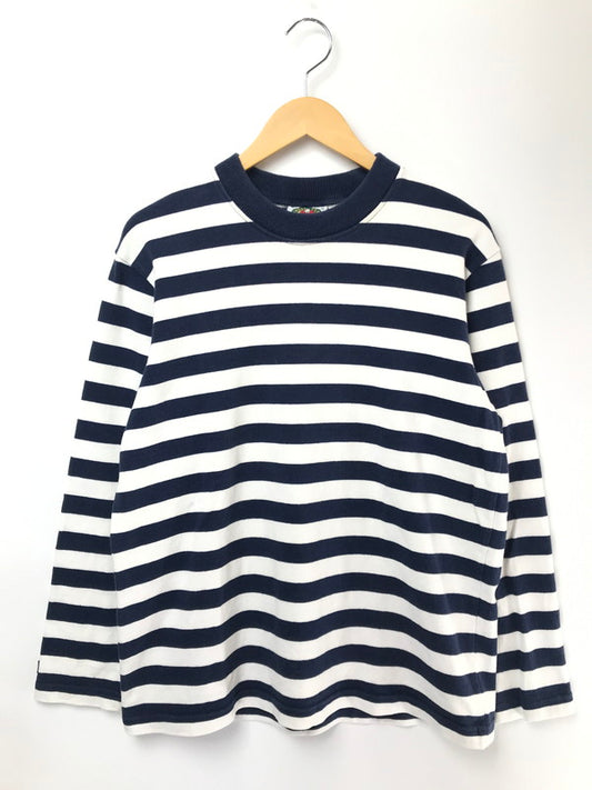 【中古品】【メンズ】 BARBARIAN バーバリアン HEAVY BORDER T-SHIRT ヘビー ボーダー Tシャツ 長袖Tシャツ トップス 146-260503-rt-03-tag サイズ：M カラー：ネイビー/ホワイト 万代Net店