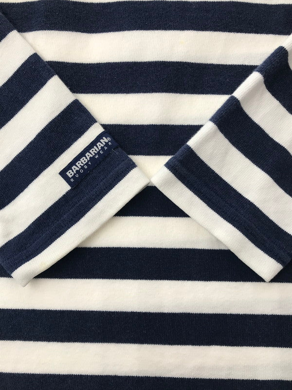 【中古品】【メンズ】 BARBARIAN バーバリアン HEAVY BORDER T-SHIRT ヘビー ボーダー Tシャツ 長袖Tシャツ トップス 146-260503-rt-03-tag サイズ：M カラー：ネイビー/ホワイト 万代Net店