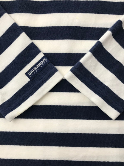 【中古品】【メンズ】 BARBARIAN バーバリアン HEAVY BORDER T-SHIRT ヘビー ボーダー Tシャツ 長袖Tシャツ トップス 146-260503-rt-03-tag サイズ：M カラー：ネイビー/ホワイト 万代Net店