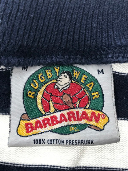 【中古品】【メンズ】 BARBARIAN バーバリアン HEAVY BORDER T-SHIRT ヘビー ボーダー Tシャツ 長袖Tシャツ トップス 146-260503-rt-03-tag サイズ：M カラー：ネイビー/ホワイト 万代Net店