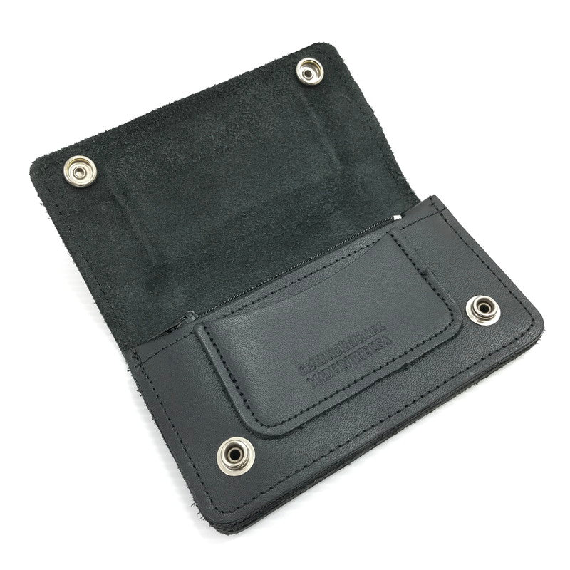 【中古品】【メンズ】 415 CLOTHING 415 クロージング LEATHER WALLET レザーウォレット 二つ折り財布 200-260407-na-16-tag カラー：ブラック 万代Net店
