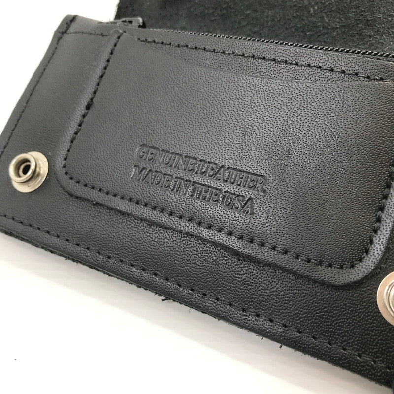 【中古品】【メンズ】 415 CLOTHING 415 クロージング LEATHER WALLET レザーウォレット 二つ折り財布 200-260407-na-16-tag カラー：ブラック 万代Net店