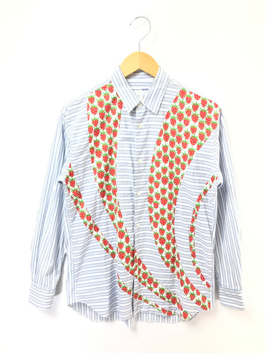 【中古品】【メンズ】 COMME DES GARCONS SHIRT コムデギャルソンシャツ × BRETT WESTFALL STRAWBERRY STRIPE SHIRT FK-B001 ストライプシャツ 140-260520-na-22-tagh サイズ：S カラー：マルチカラー 万代Net店