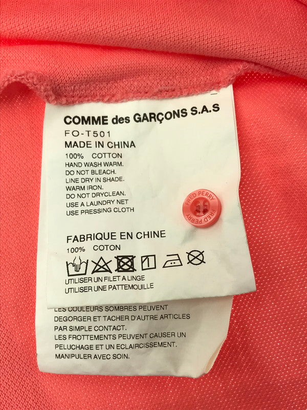 【中古美品】【メンズ】 COMME DES GARCONS SHIRT コムデギャルソンシャツ × FRED PERRY フレッドペリー コラボ POLO SHIRT FO-T501 ポロシャツ 半袖 トップス 140-260429-yy-01-tag サイズ：M カラー：コーラル 万代Net店