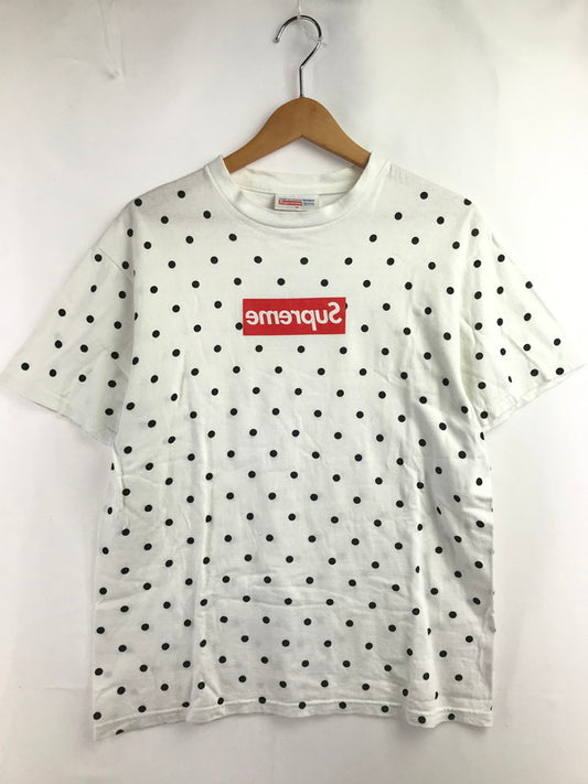 【中古品】【メンズ】 SUPREME シュプリーム ×COMME DES GARCONS SHIRT コムデギャルソン シャツ 12SS POLKA DOT BOX LOGO TEE ポルカ ドット Tシャツ 半Tシャツ 149-260427-na-16-tagh サイズ：M カラー：ホワイト 万代Net店