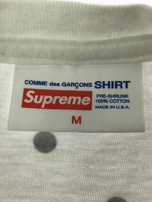 【中古品】【メンズ】 SUPREME シュプリーム ×COMME DES GARCONS SHIRT コムデギャルソン シャツ 12SS POLKA DOT BOX LOGO TEE ポルカ ドット Tシャツ 半Tシャツ 149-260427-na-16-tagh サイズ：M カラー：ホワイト 万代Net店