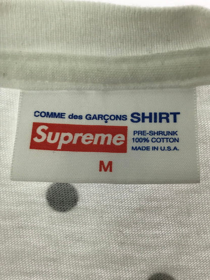 【中古品】【メンズ】 SUPREME シュプリーム ×COMME DES GARCONS SHIRT コムデギャルソン シャツ 12SS POLKA DOT BOX LOGO TEE ポルカ ドット Tシャツ 半Tシャツ 149-260427-na-16-tagh サイズ：M カラー：ホワイト 万代Net店