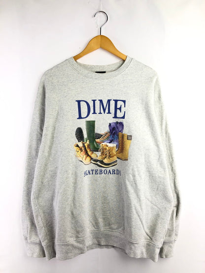 【中古品】【メンズ】 DIME ダイム BOOTS PRINT CREWNECK SWEATSHIRT ブーツプリント クルーネック スウェットシャツ 142-260326-rt-04-tag サイズ：XL カラー：ホワイト 万代Net店